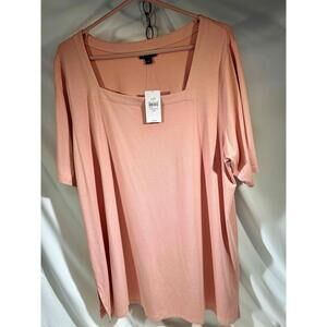 J Jill Womens Coralstone Plus Size Long Sleeve Square Neck Top Size 2X